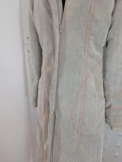 St-Martins Scandinavian Padded Long Coat Size S Surprise Cat Lining
