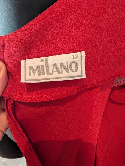 Vintage 90s Milano Red Pencil Dress UK12