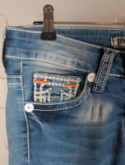 True Religion Denim Shorts Vintage Wash Waist 29