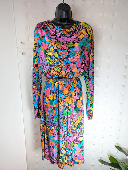 Stine Goya multicolour stretch drape dress – no size label (fits UK 8–12)