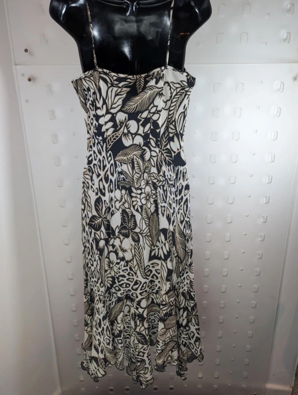 Bella Moda bias cut animal print slip dress UK12.