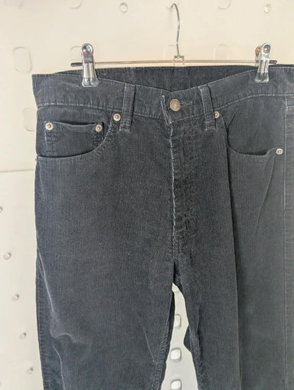 Levi's Black Corduroy Trousers W30 Cropped Straight Leg
