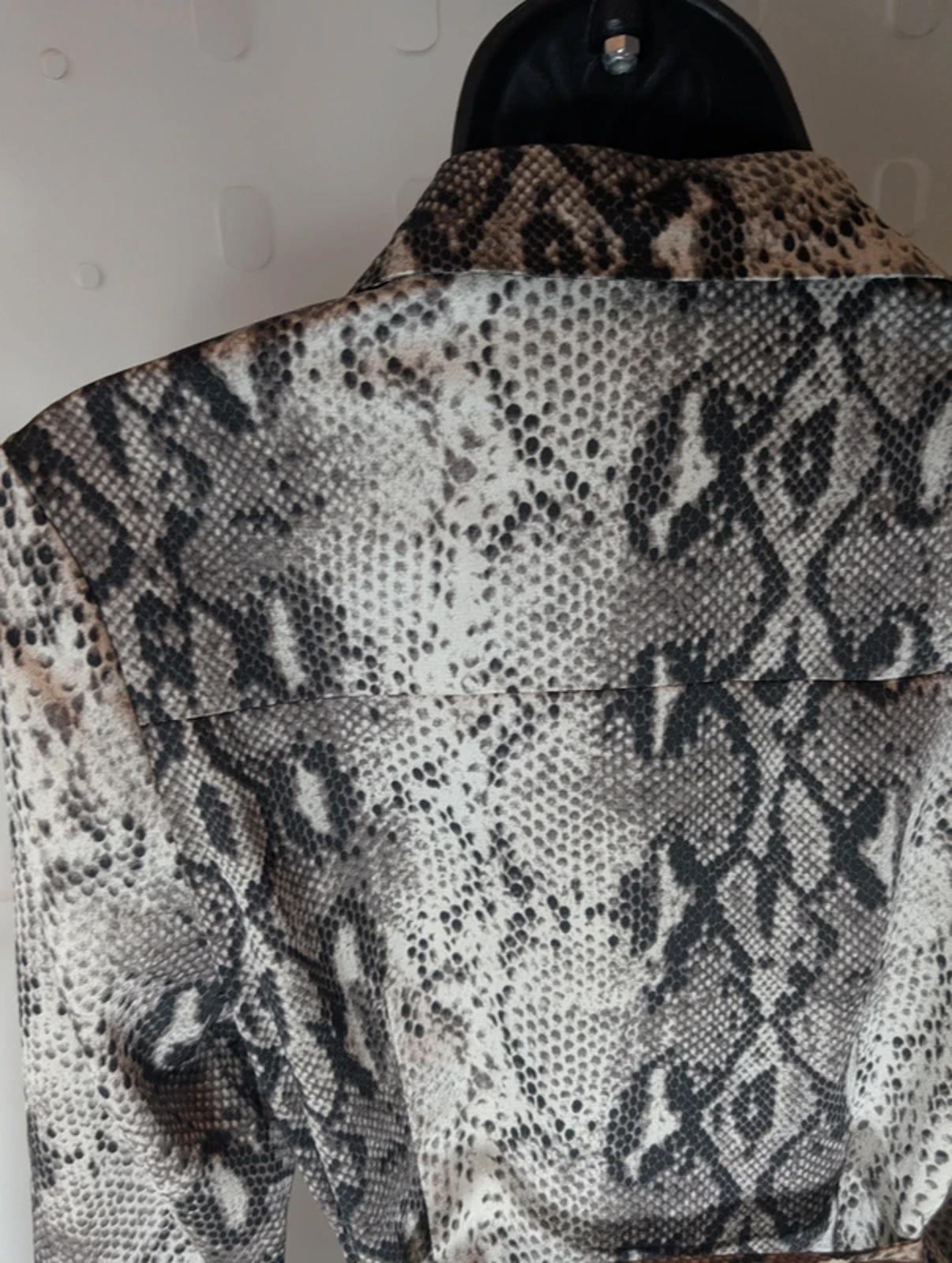 Lola May Snake Print Midi Shirt Dress UK 8 Safari Chic