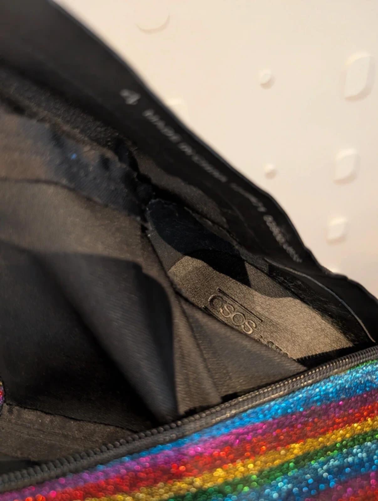 ASOS Bowie Rainbow Glitter Ankle Boots UK4 Festival Pride Party