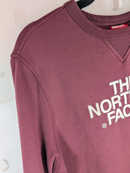 The North Face Burgundy Sweatshirt Mens M Crew Neck Logo Cotton