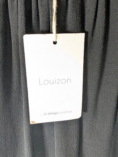 Elegant Louizon “Peejay” black faux wrap skirt UK14