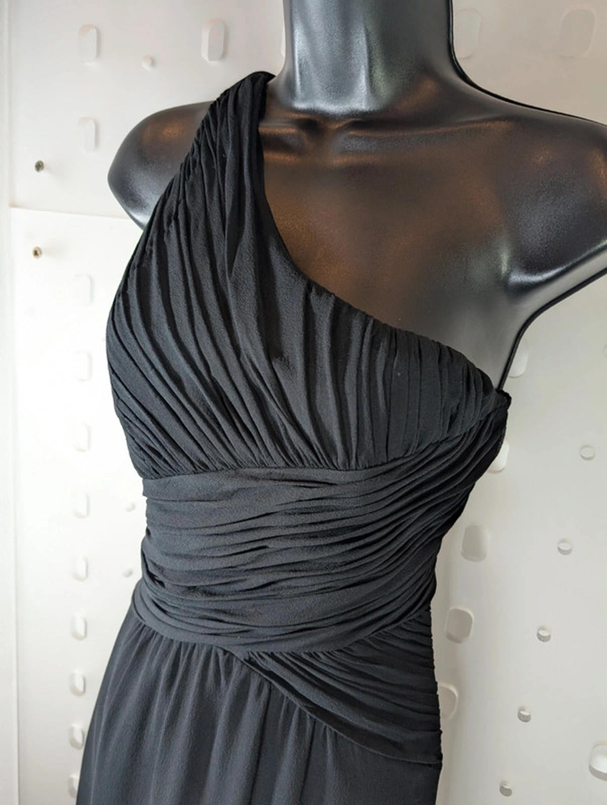 Coast One Shoulder Silk Draped Mini Dress Black – UK 8