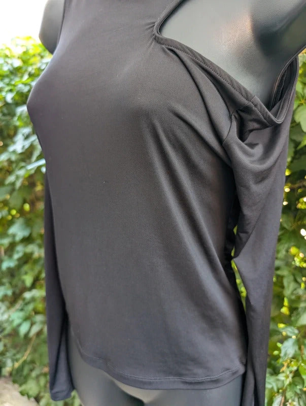 ASOS Asymmetric Cut Out Top Black UK10 NWT