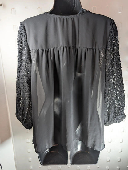 Ichi black chiffon blouse – size S