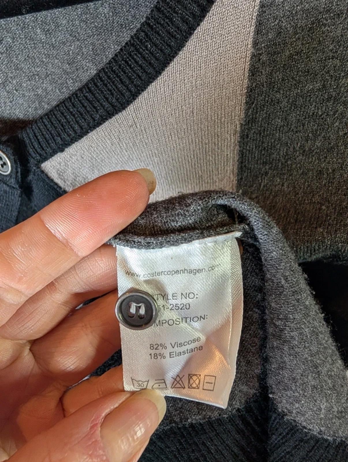 Coster Copenhagen Grey Button Cardigan Wing Detail Viscose Blend UK S