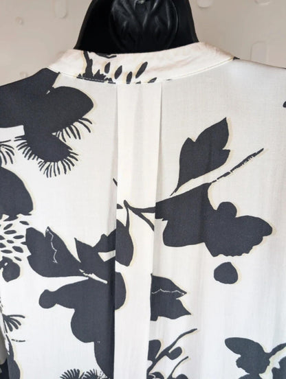 Sandwich Printed Shirt Dress Removable Tie Belt Size 40