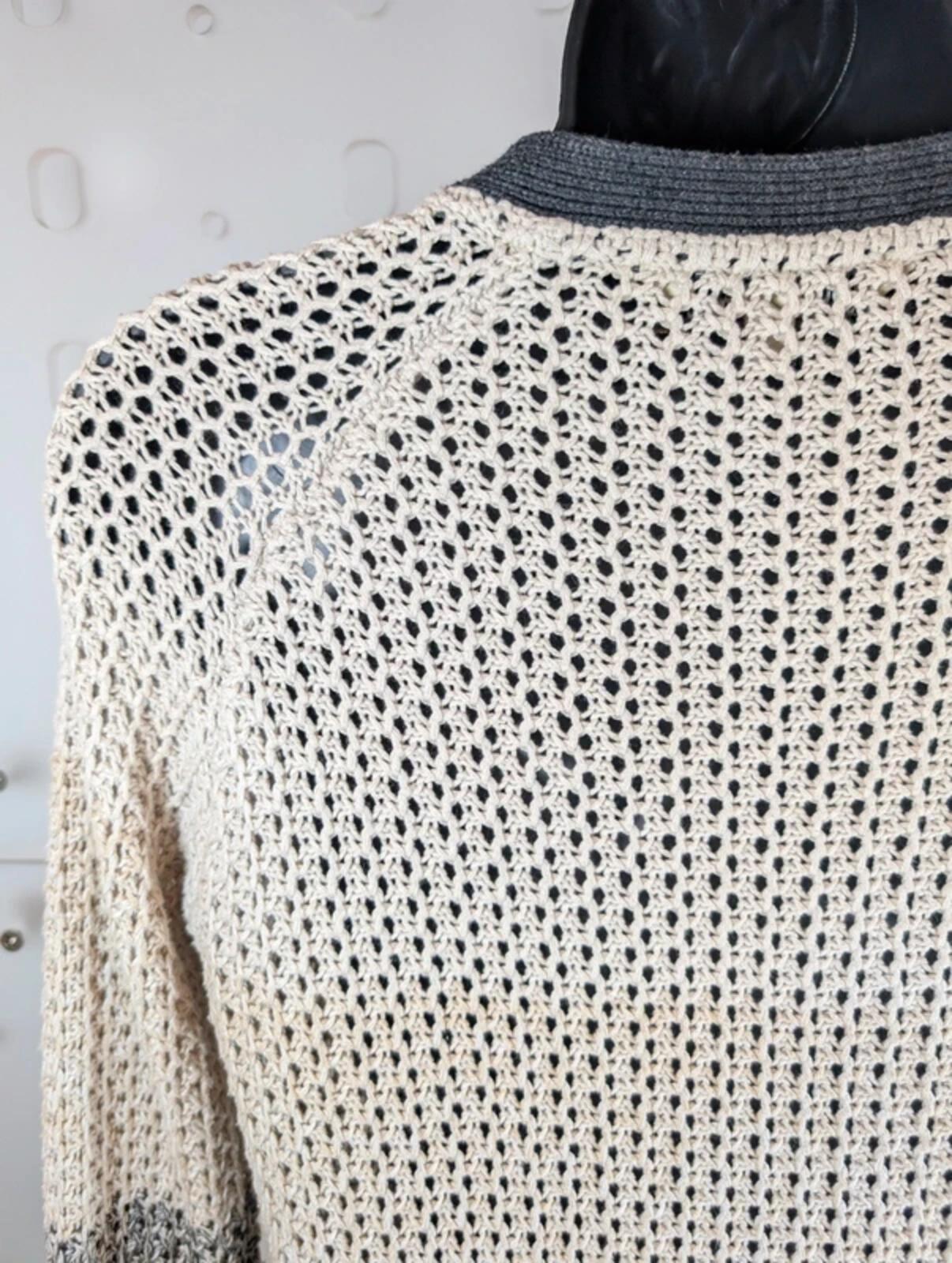 Fat Face Crochet Ombre Cardigan UK10 Cotton Blend Button Through Longline