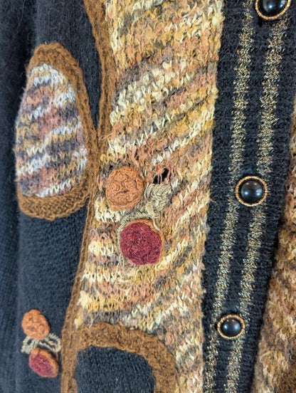 Vintage 1980s Basic One Collection Mohair Lurex Cardigan M/L