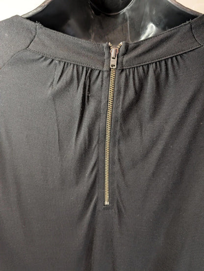 Reiss 1971 Black Sequin Long Sleeve Top Size S