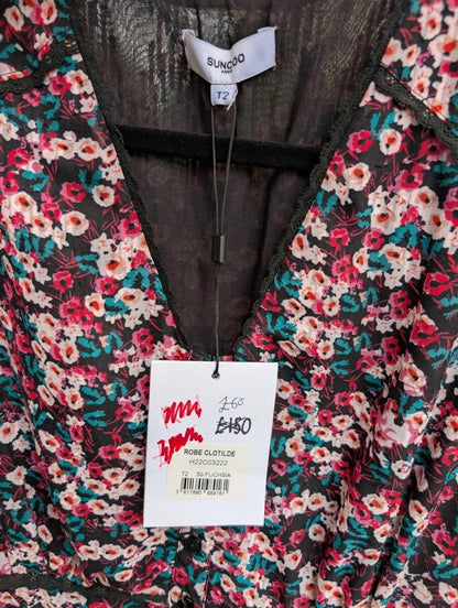 Suncoo Paris Clotilde Floral Midi Dress NWT UK10