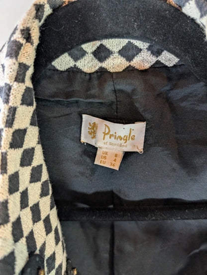 Pringle of Scotland Cropped Wool Blend Jacket UK 8 Petite Made in Italy Tailored