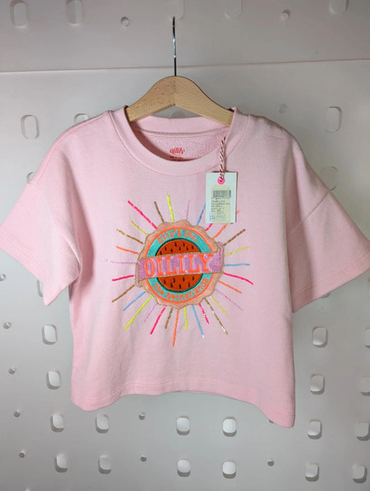 Oilily Hussle artwork short sleeve jersey top – age 4 – BNWT