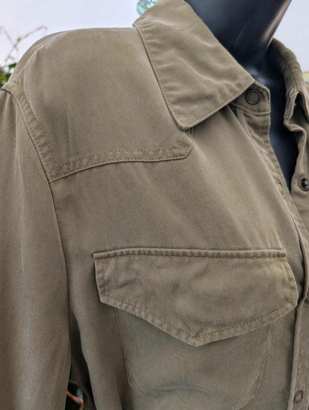 Autograph Tencel Lyocell Utility Jacket Khaki UK12