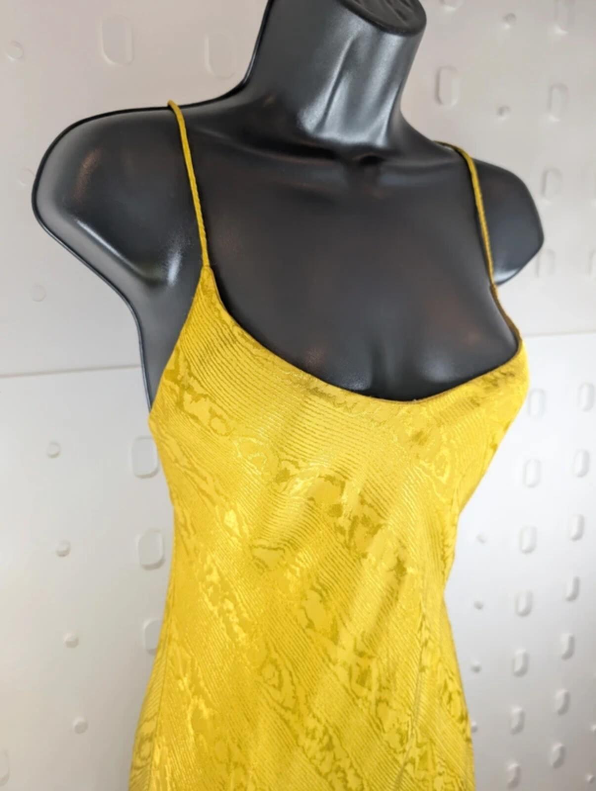 Topshop Satin Slip Mini Dress Yellow UK10