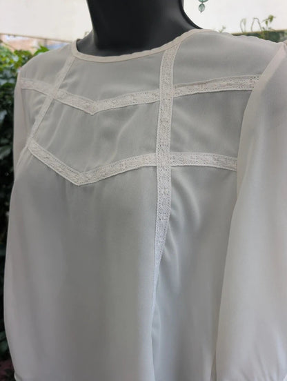 Elodie Lace Blouse Cream Small