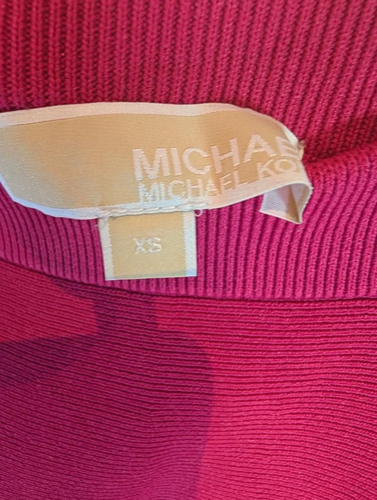 Michael Kors Pink Logo Tape Knitted Co-Ord Set XS Flared Skirt Viscose