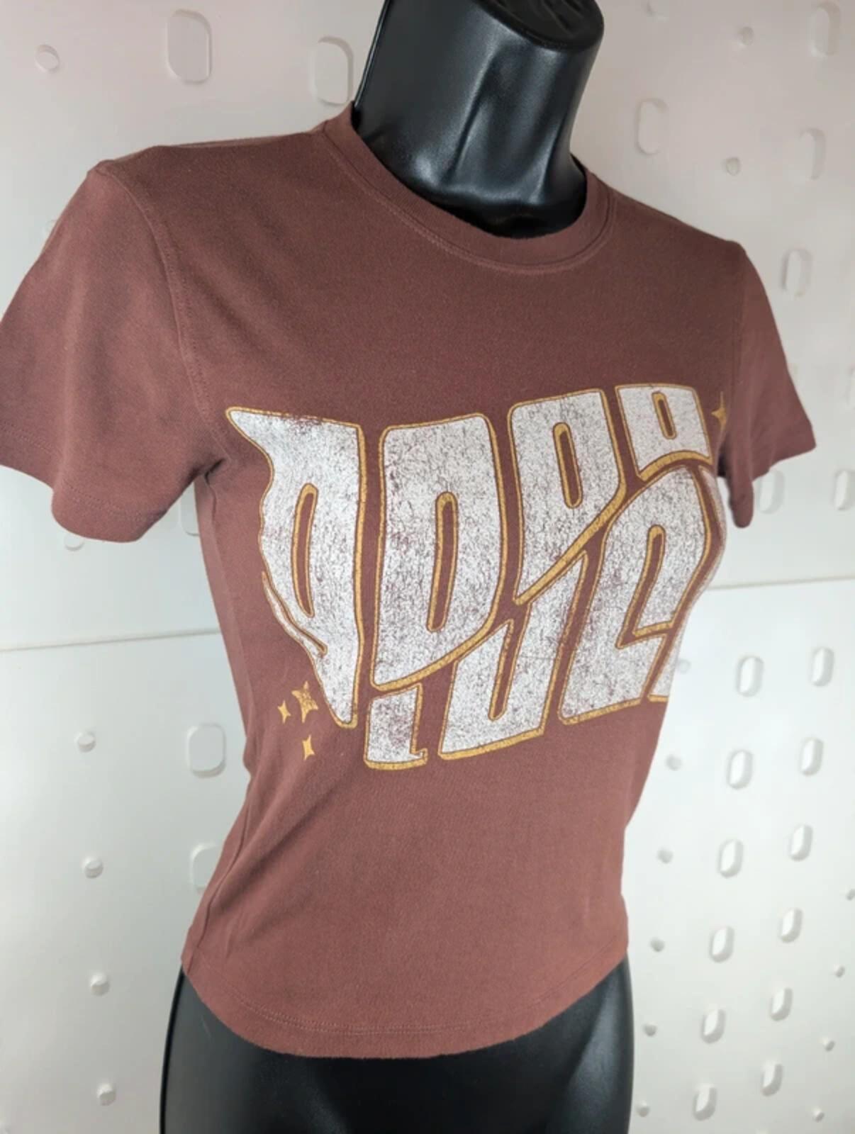 Urban Outfitters Good Luck Graphic T-Shirt Brown XS