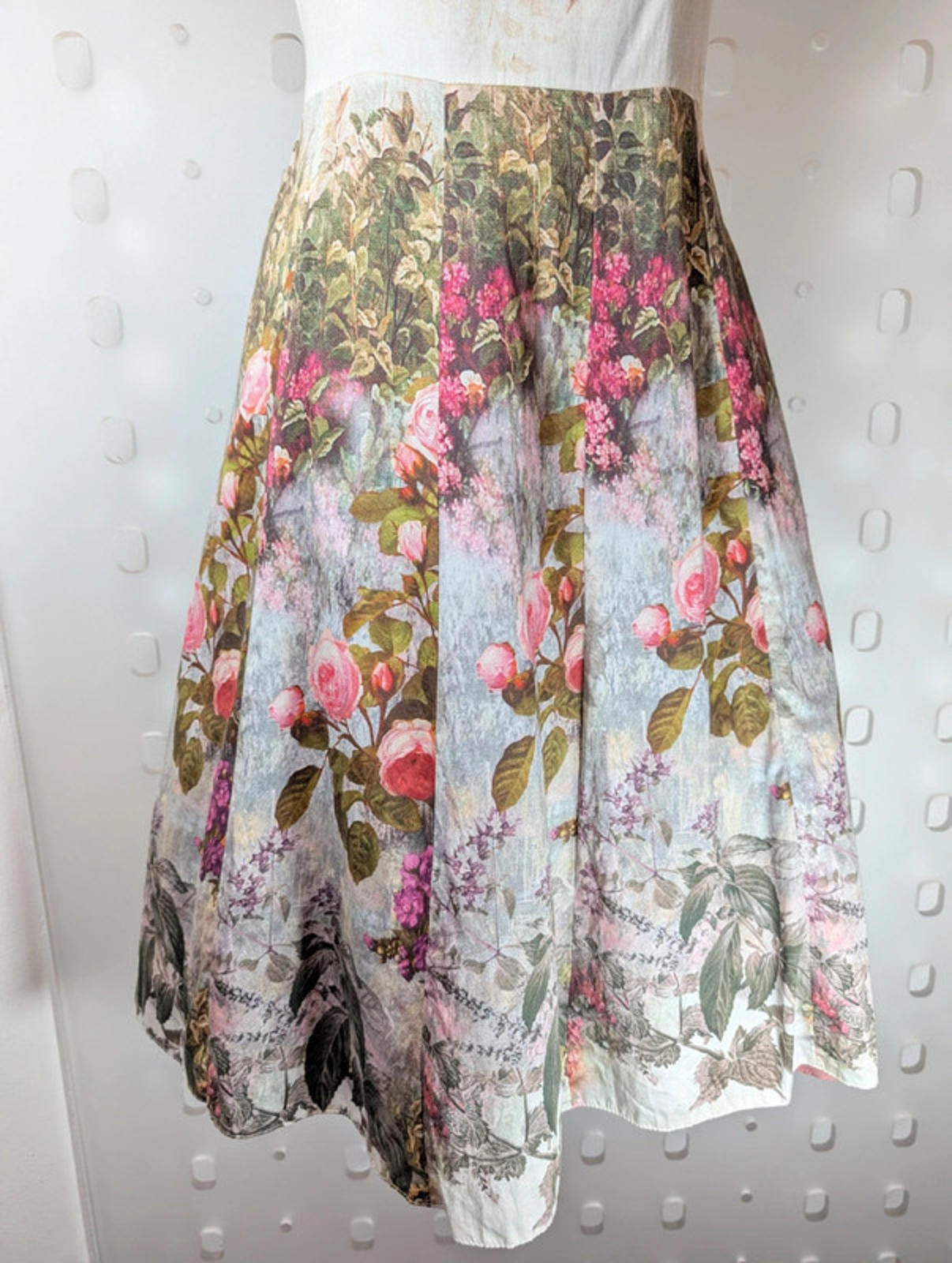 Floral Fit & Flare Cotton Dress – UK 10