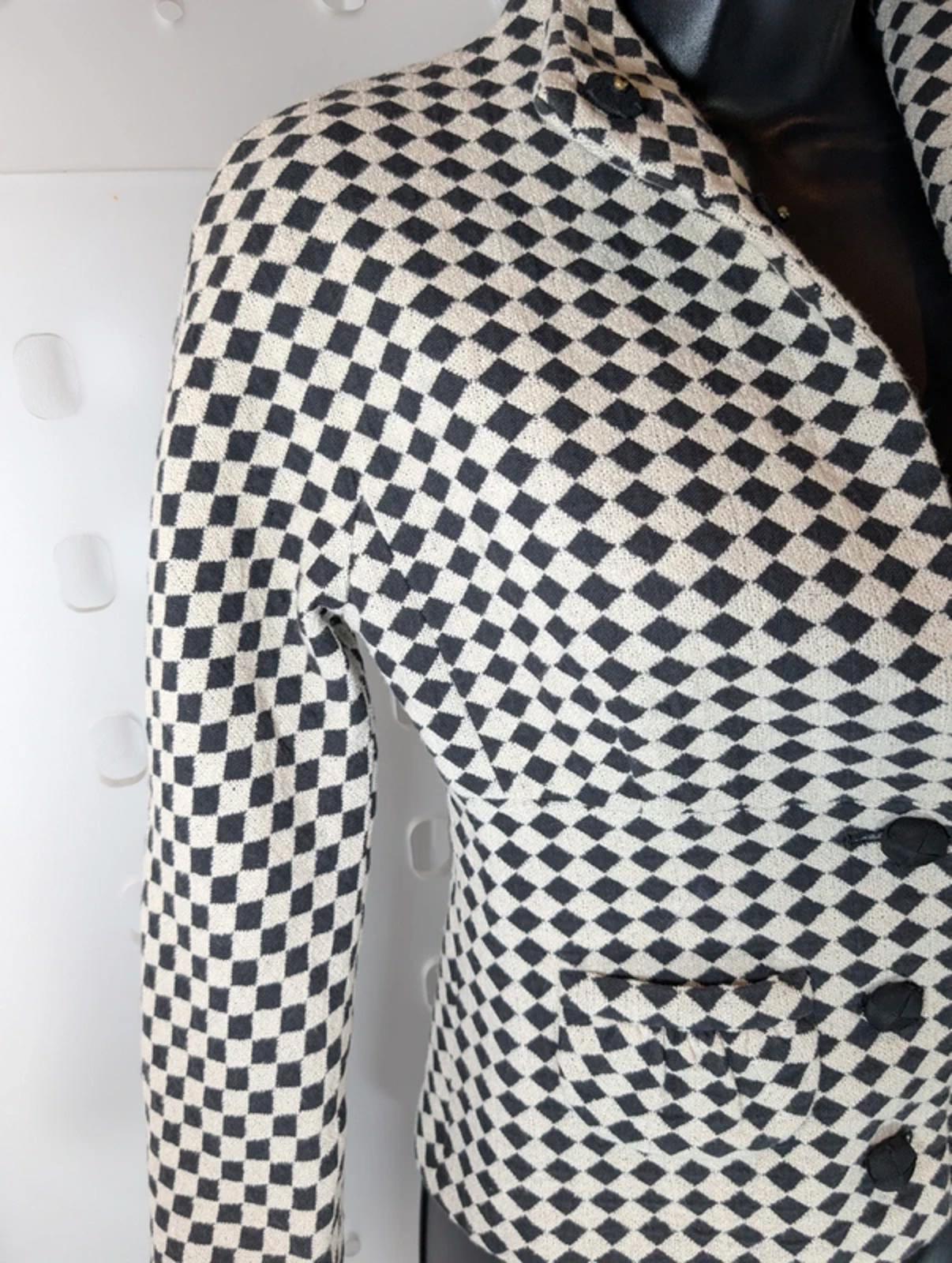 Pringle of Scotland Cropped Wool Blend Jacket UK 8 Petite Made in Italy Tailored