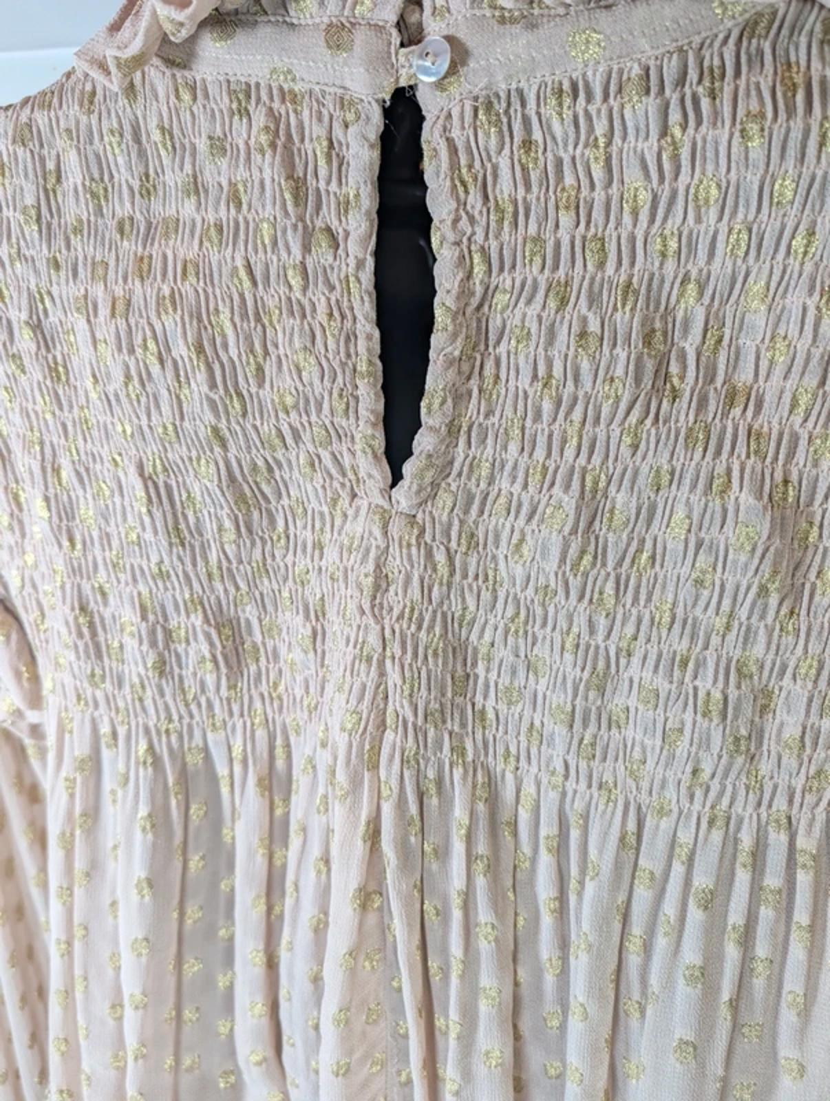 Nine by Savannah Miller Sheer Metallic Dot Blouse UK12