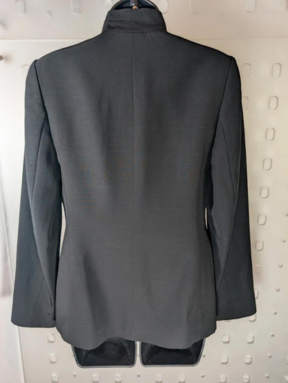 Jaeger Tailored Stand Collar Jacket UK8 Wool Blend