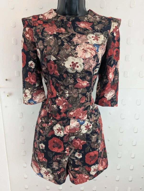 Lavish Alice AW14 Dark Floral Structured Playsuit UK8