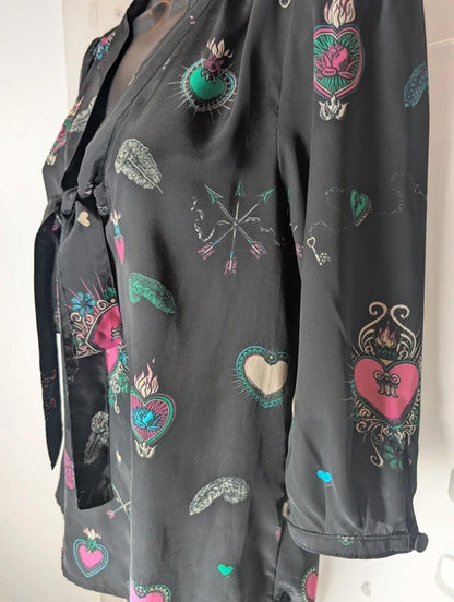 Stardust London "Betty" Blouse - Sacred Heart Print - XS