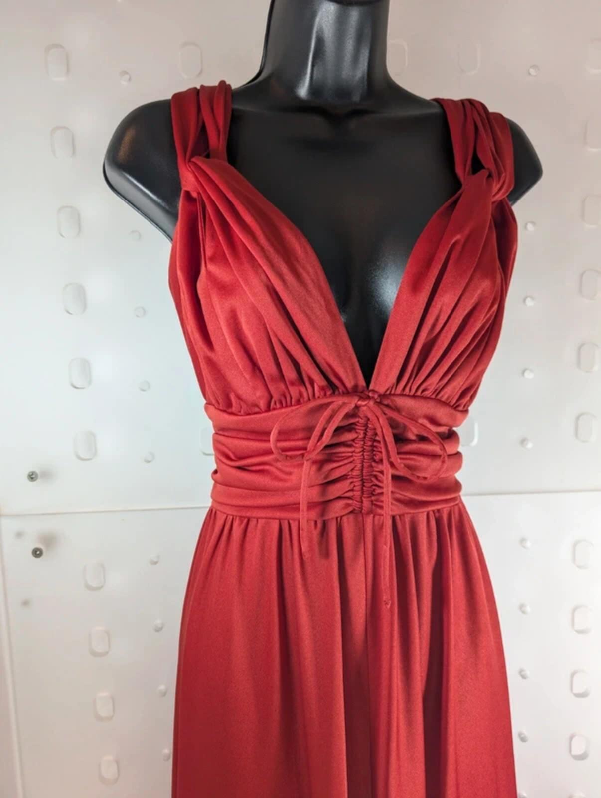 Josh Charles Vintage 70s Maxi Dress Made In England Cummerbund Waist