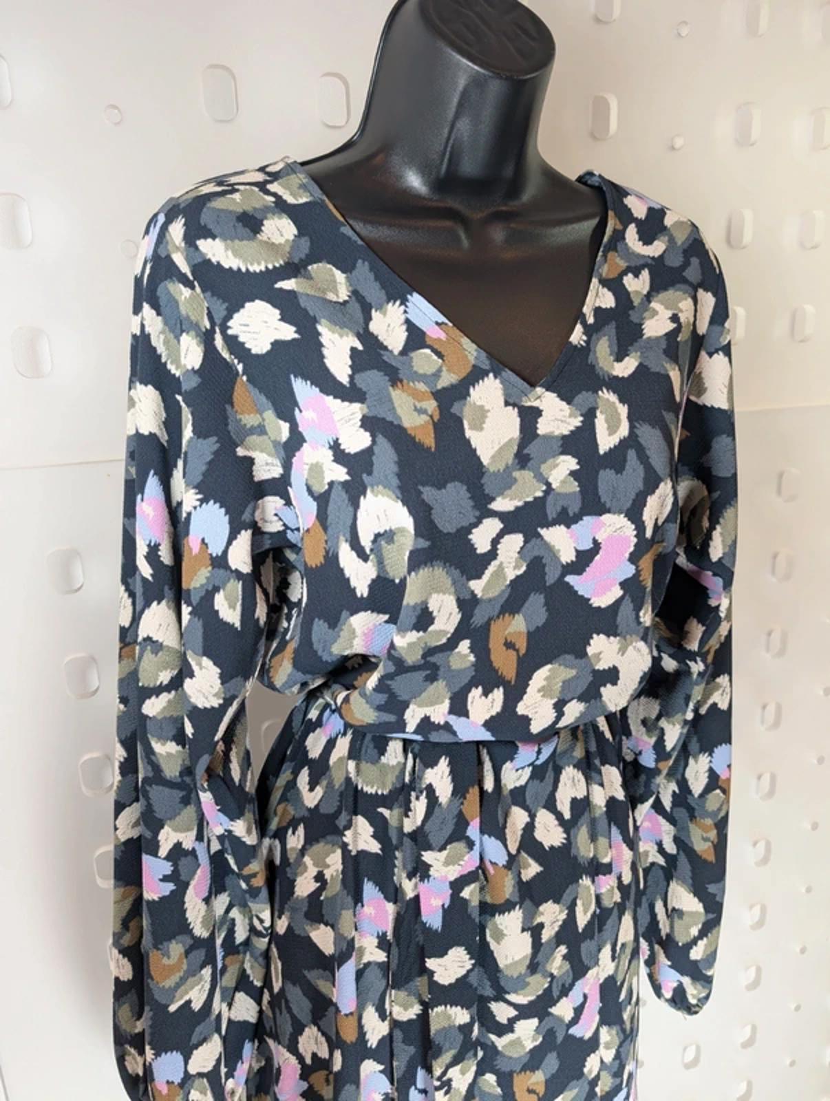 Nümph Nuecho Abstract Leopard Print Dress UK8 Scandi Style
