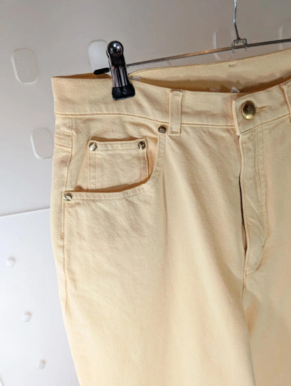 Escada Sport Pastel Yellow High-Rise Jeans Made in Italy – UK 8–10