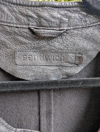 Sandwich Leather & Jersey Cropped Jacket Size 38