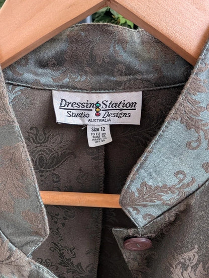 Dressing Station Jacquard Shirt Jacket Size 12 Made in Australia