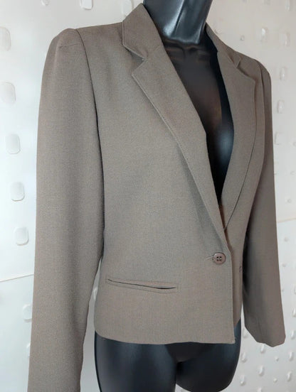 Vintage Jacques Vert Cropped Wool Blend Jacket UK10 Made in England