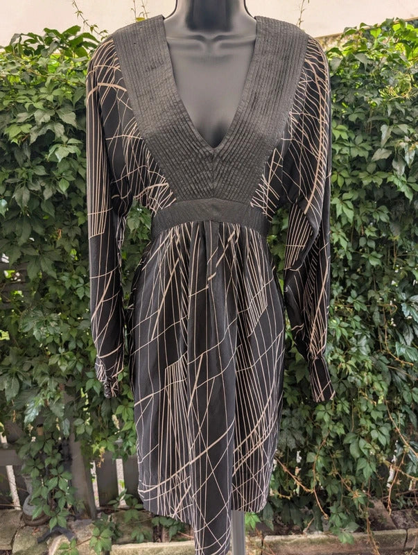 Day Birger et Mikkelsen 100% Silk Oriental Print Midi Dress Size 40 UK14