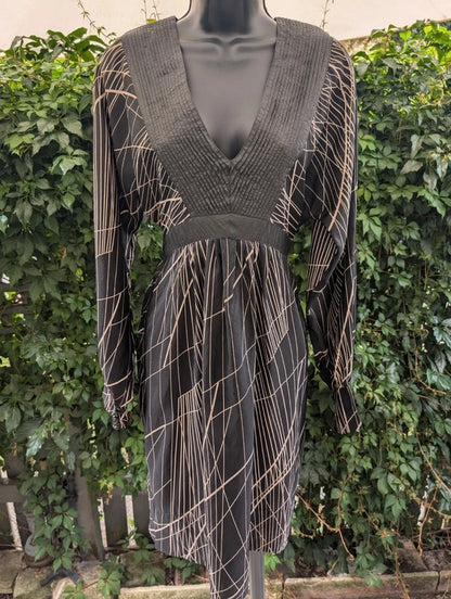 Day Birger et Mikkelsen 100% Silk Oriental Print Midi Dress Size 40 UK14