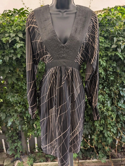 Day Birger et Mikkelsen 100% Silk Oriental Print Midi Dress Size 40 UK14