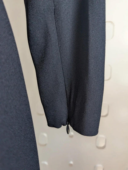 Whistles Navy Pleated Dress UK 8 Tailored Work Occasion Midi