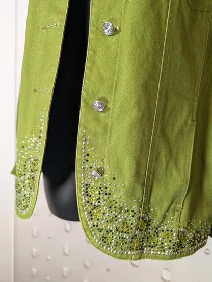 Quacker Factory Embellished Rhinestone Jacket Size S