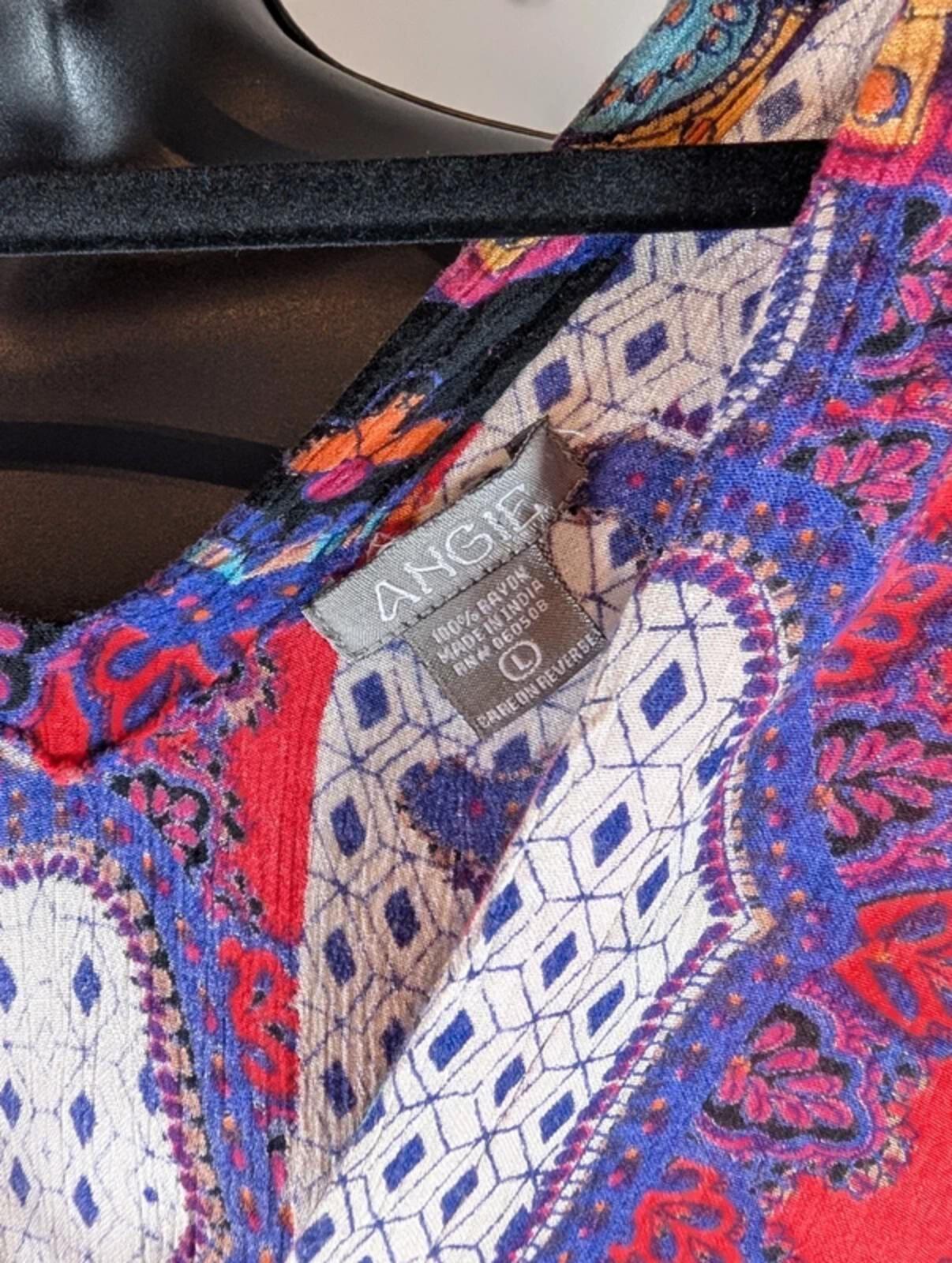 Angie rayon Indian print playsuit size large, best fit UK10/12