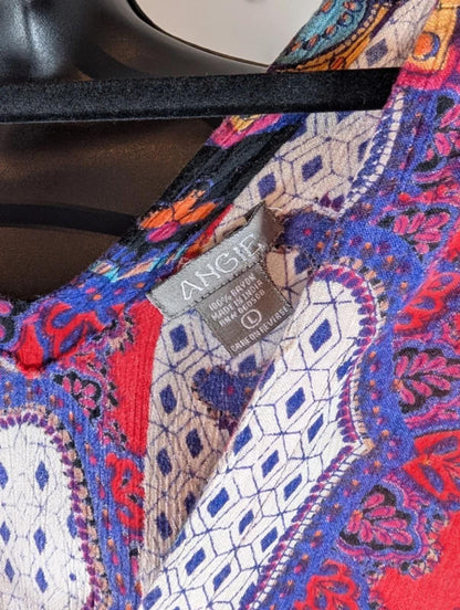 Angie rayon Indian print playsuit size large, best fit UK10/12