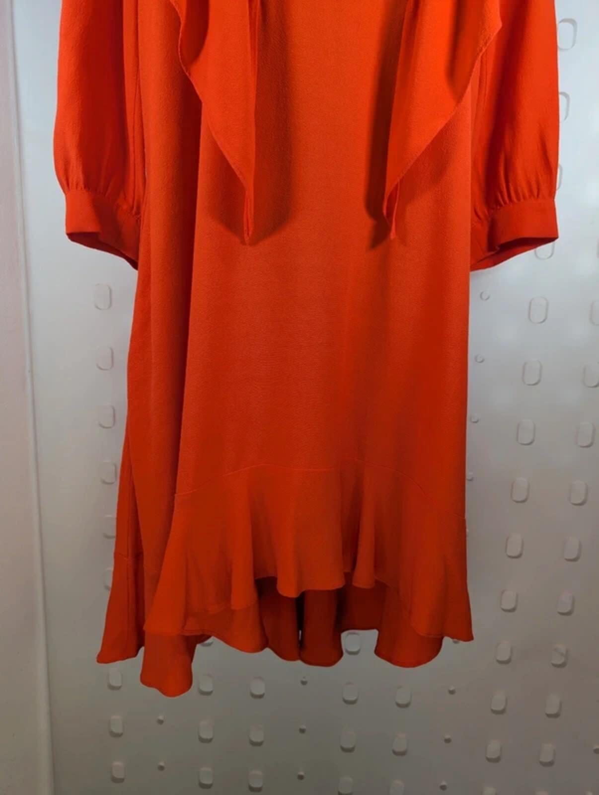 & Other Stories Frill Neck Midi Dress Orange NWT UK8