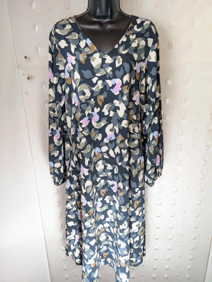 Nümph Nuecho Abstract Leopard Print Dress UK8 Scandi Style