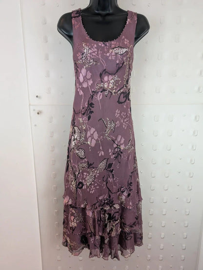 Cameron Blake by Mon Cheri Purple Silk Fairycore Dress UK8