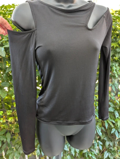 ASOS Asymmetric Cut Out Top Black UK10 NWT