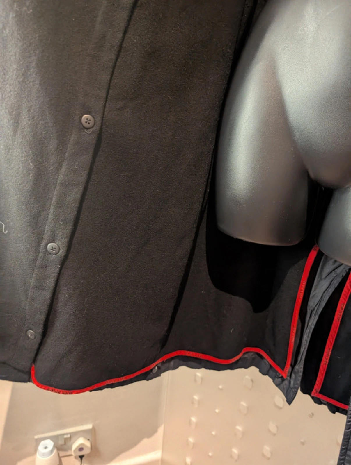 Armani Jeans Black Trench Coat with Removable Lining – Size 42 (UK 10 / US 6)